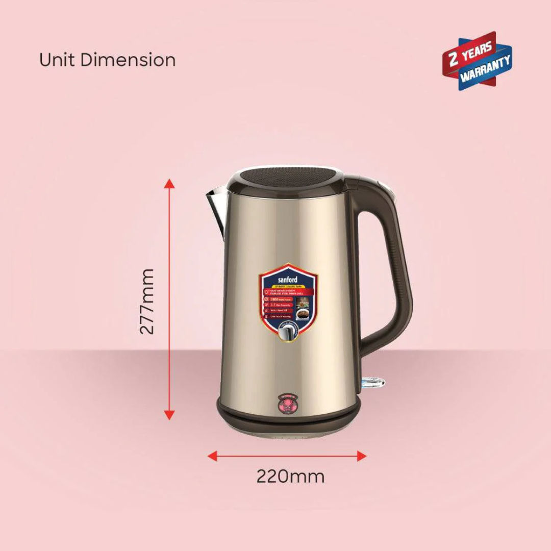 Sanford 1.7L Electric Kettle with 1800W Power & Triple-Layer Cool-Touch Body SF1868EK
