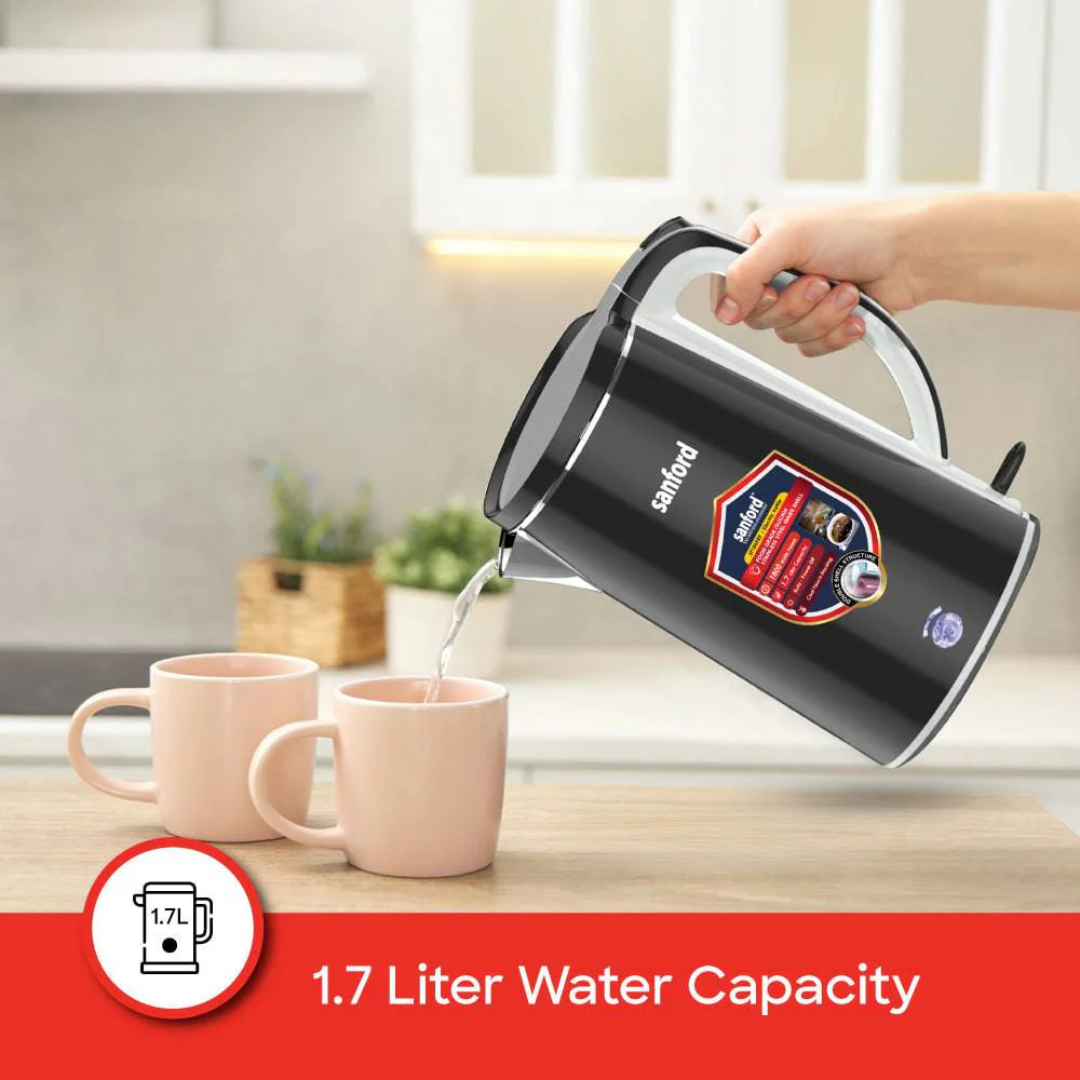 Sanford 1.7L Electric Kettle with 1800W Power and Double Shell Cool-Touch Body SF1869EK