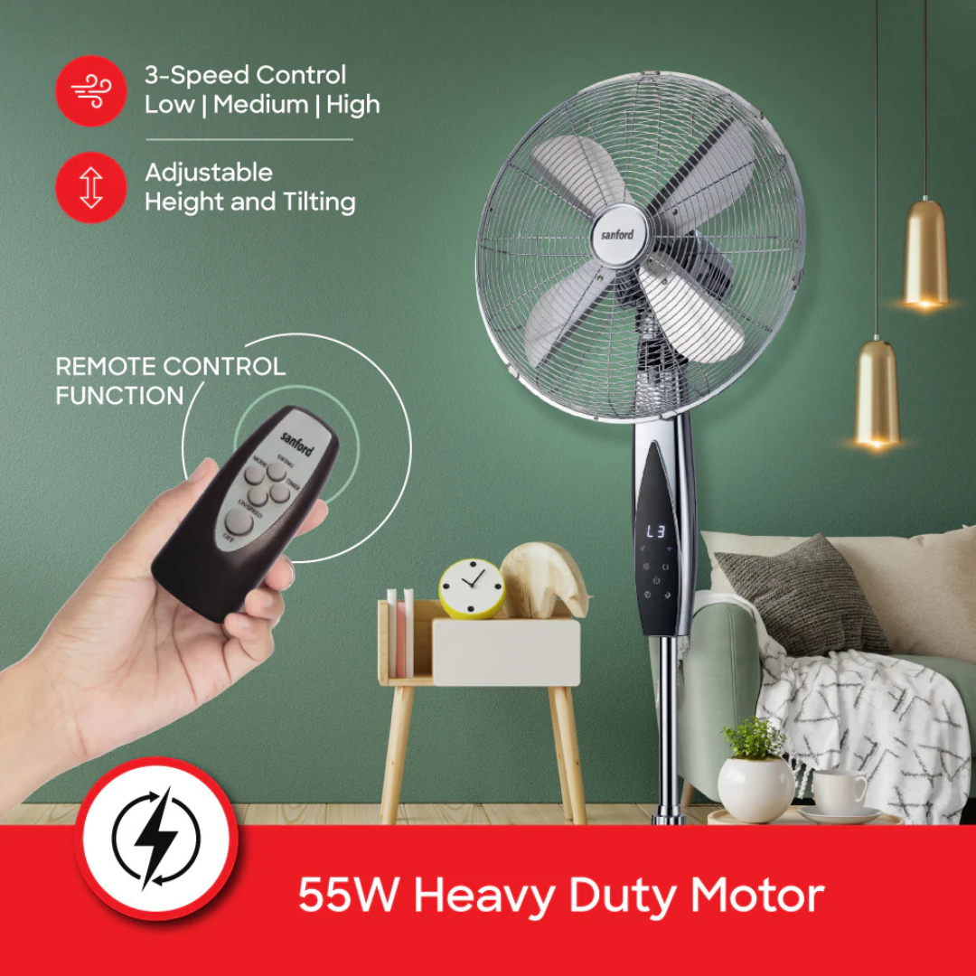 Sanford 16-Inch Stand Fan 55W Copper Motor SF945SFN