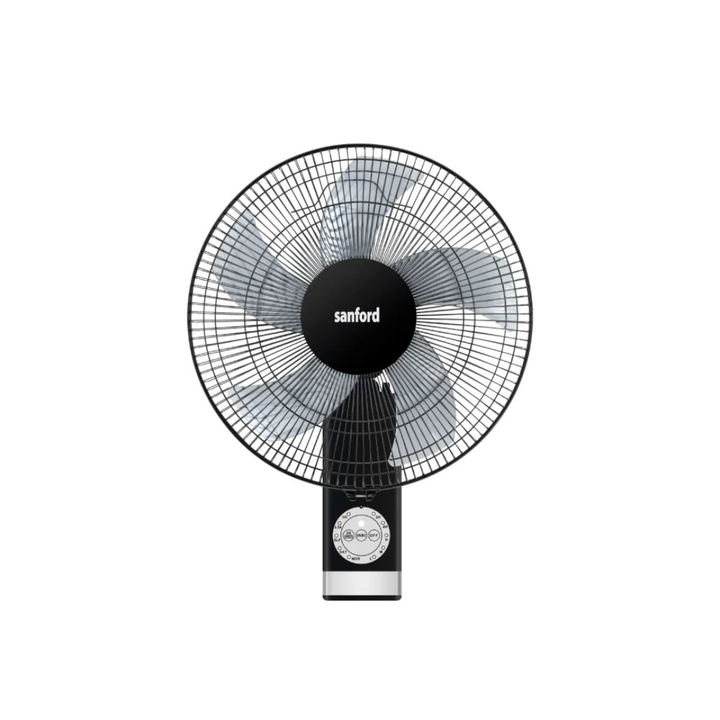 Sanford 16-inch wall-mount fan with remote SF931WFN, front view