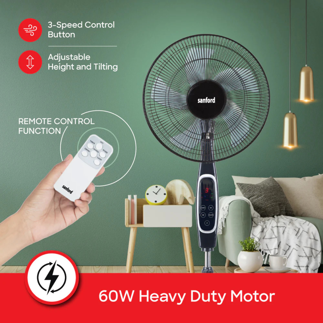 Sanford 18-Inch Stand Fan 60W Heavy-Duty Motor SF901SFN