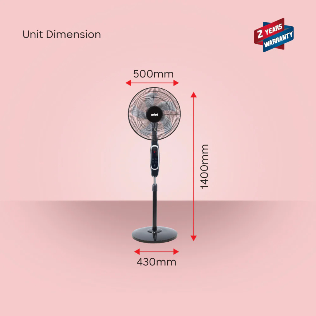 Sanford 18-Inch Stand Fan 60W Heavy-Duty Motor SF901SFN