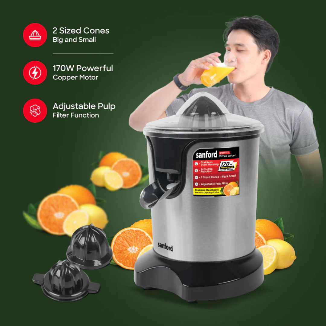 Sanford 2-in-1 Citrus Juicer with Adjustable Pulp Filter SF5554CJ