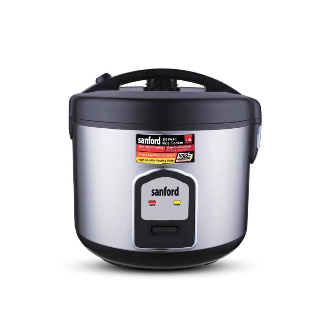 Sanford 2.8L Stainless Steel Rice Cooker 1000W Non-Stick Pot Keep Warm Function SF1196RC