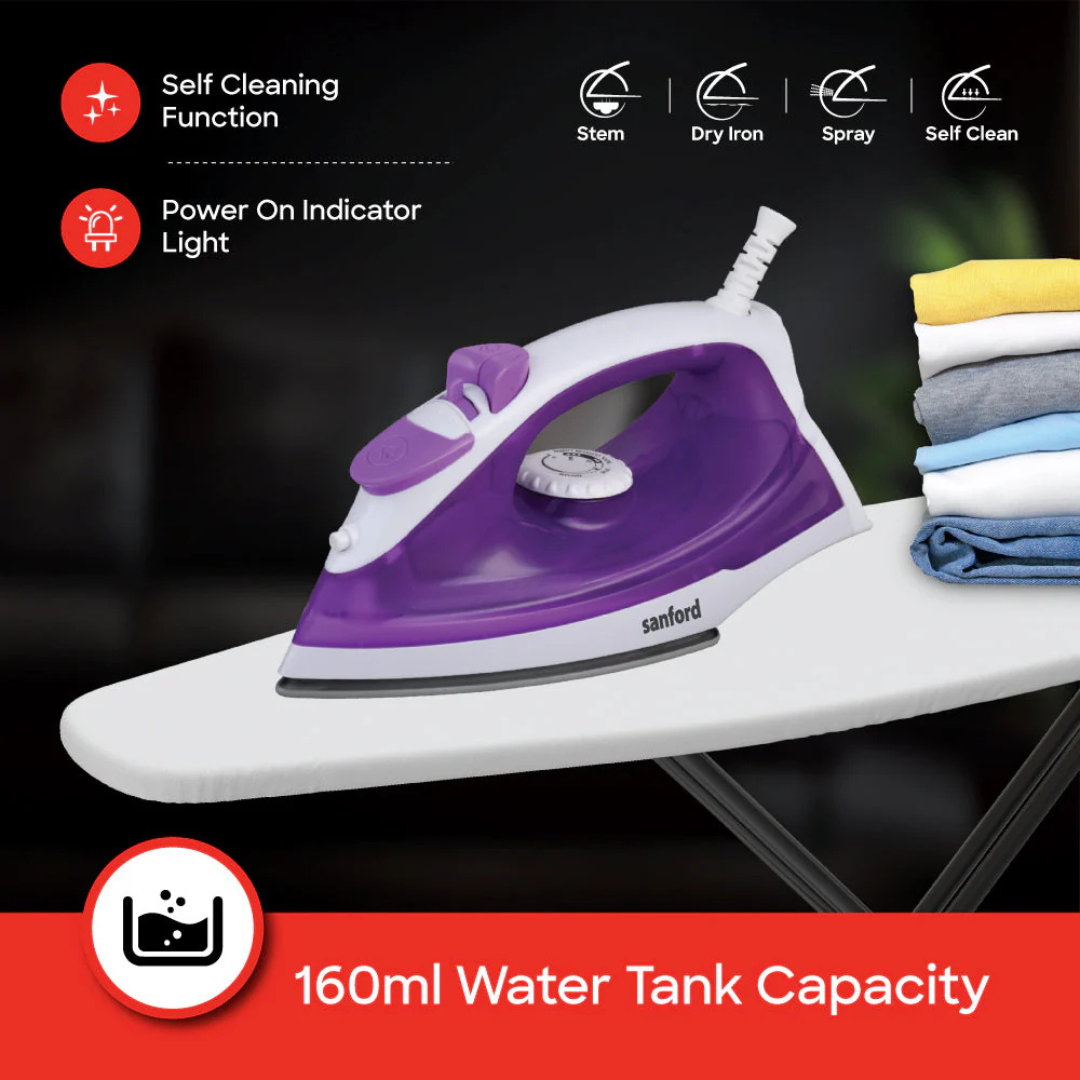 Sanford steam iron SF48SI, ceramic soleplate view