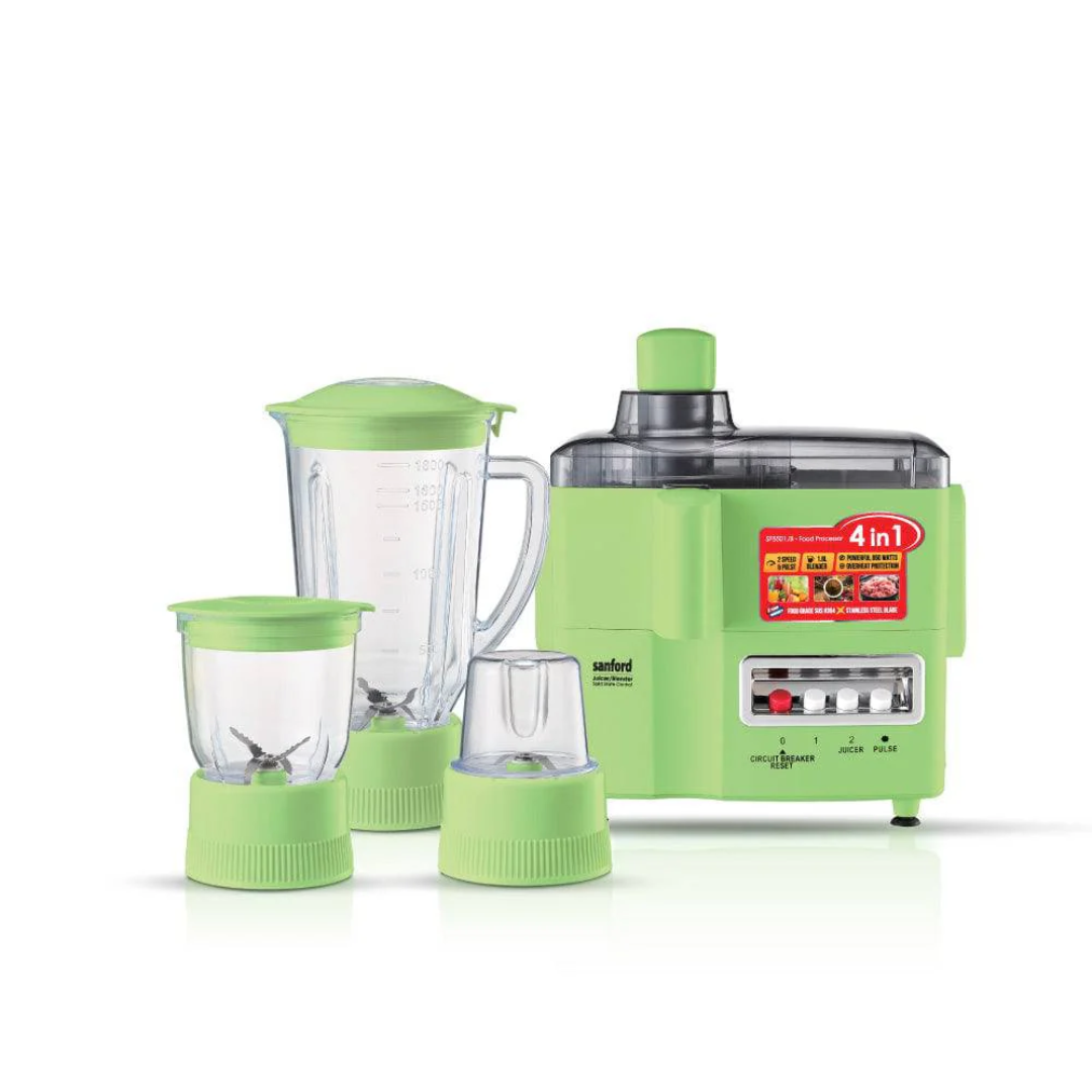 Sanford four-in-one food processor SF5501JB, front view