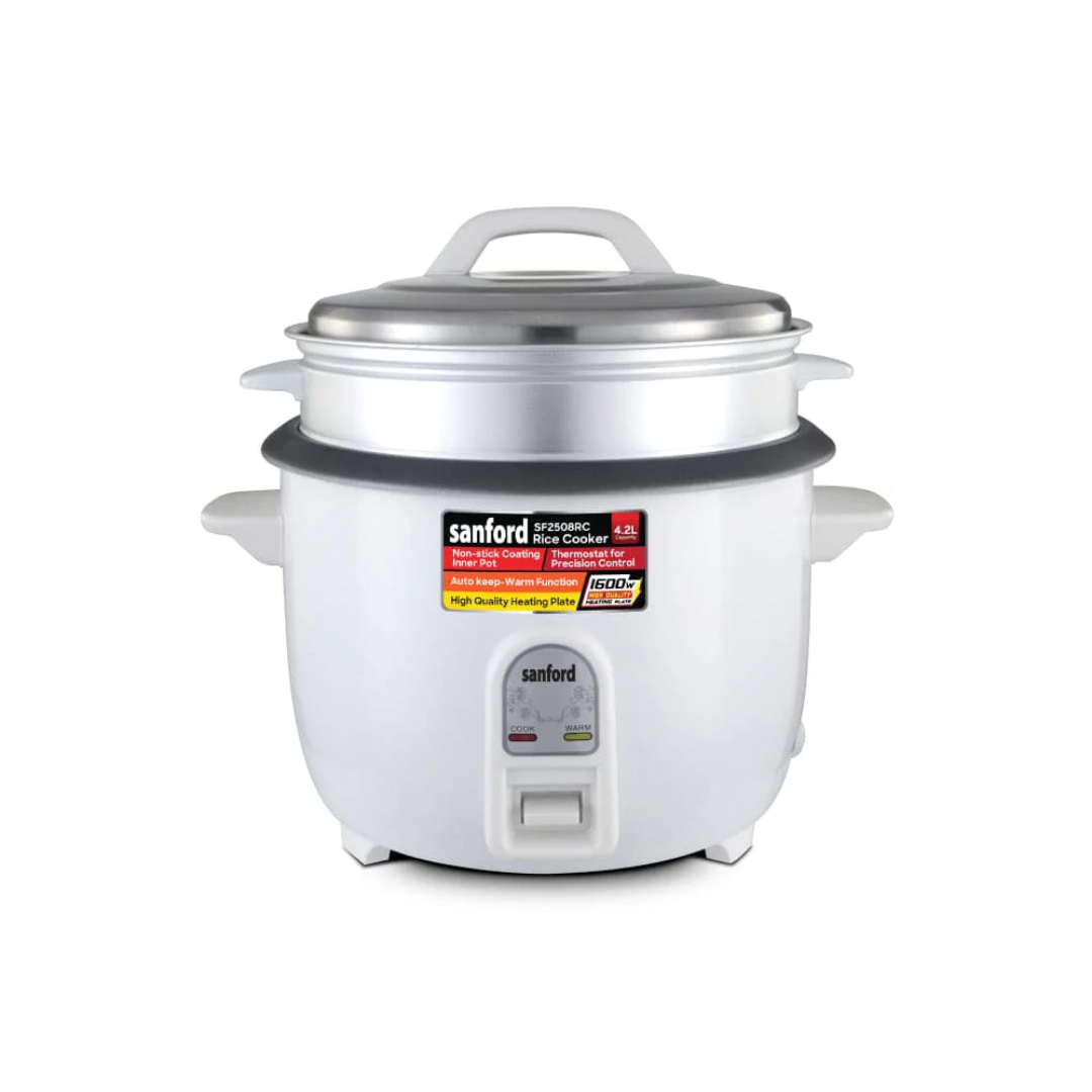 Sanford 4.2L Rice Cooker with Steamer 1600W Non-Stick Inner – Red Rhino