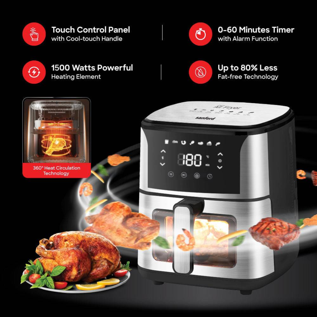 Sanford air fryer SF2450AF, LED display view
