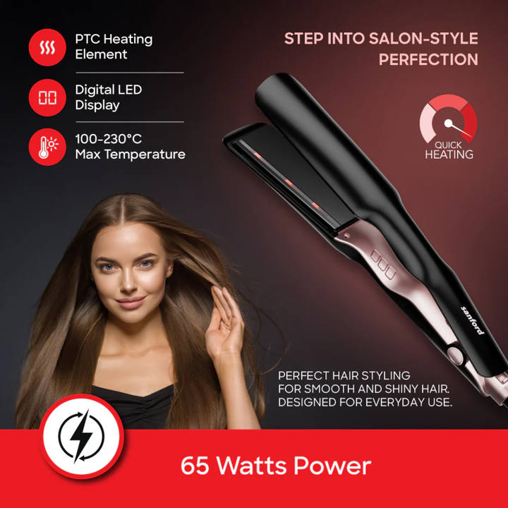 Sanford 65W Infrared Hair Straightener with Digital Display SF999HST