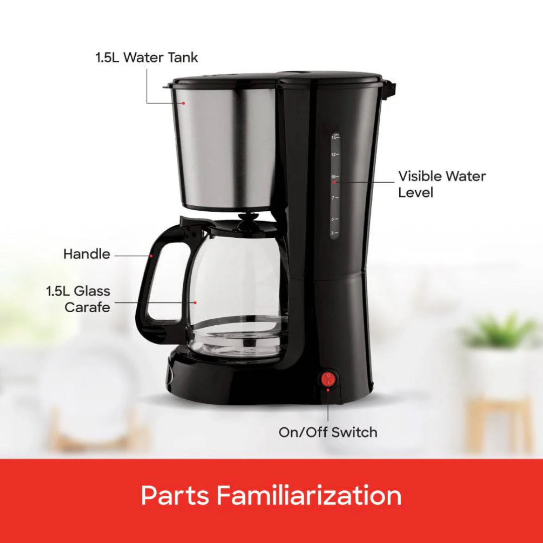 Sanford Coffee Maker 1.5L SF1394CM - Red Rhino