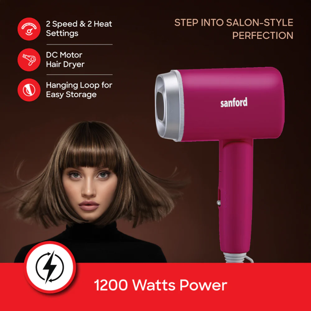 Sanford Compact 1200W Hair Dryer Foldable Handle SF9693HD | Buy in Kenya | Red Rhino