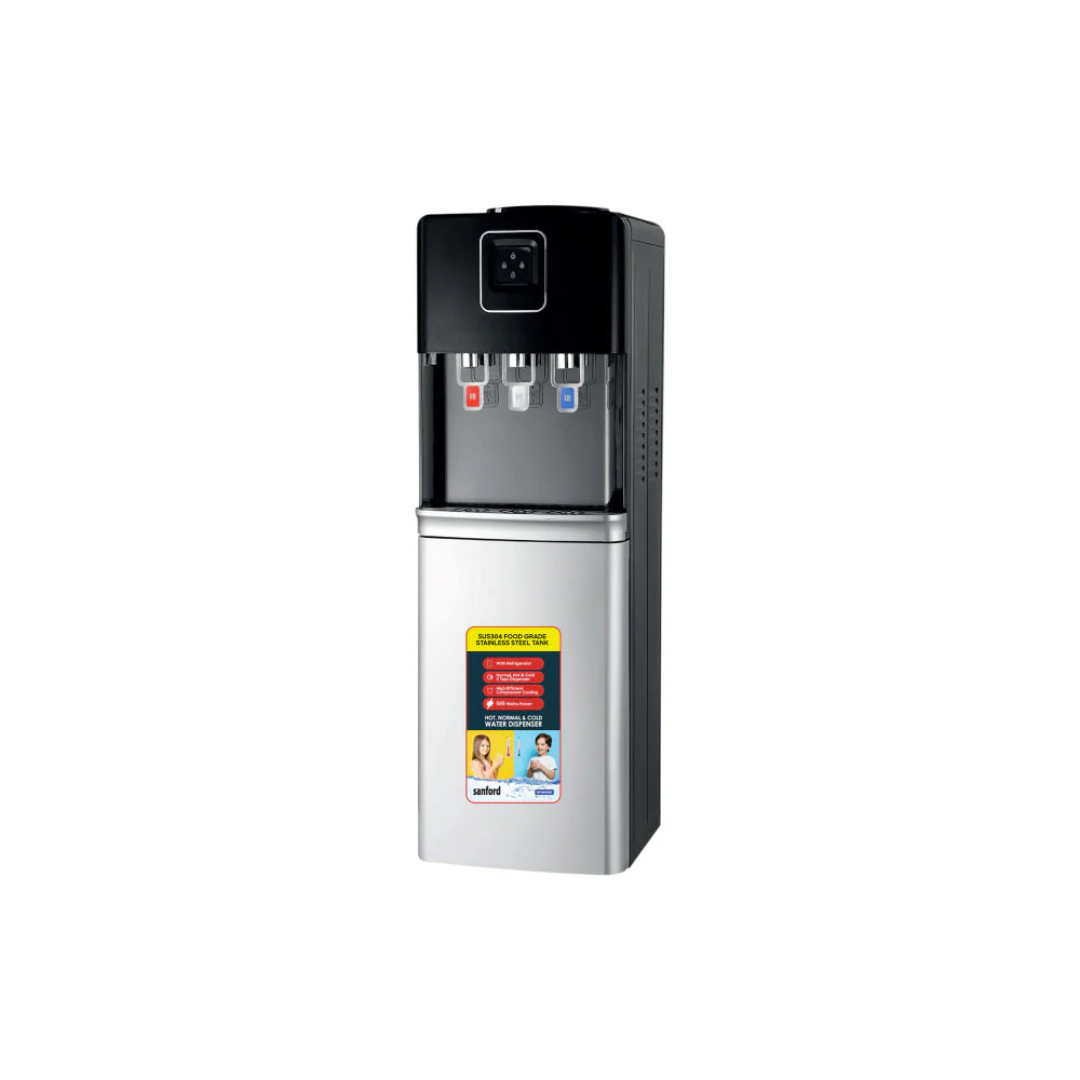 Sanford premium three-tap water dispenser with refrigerator SF1416WD, front view