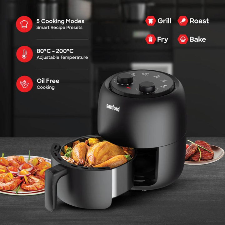 Sanford air fryer SF2457AF, side view