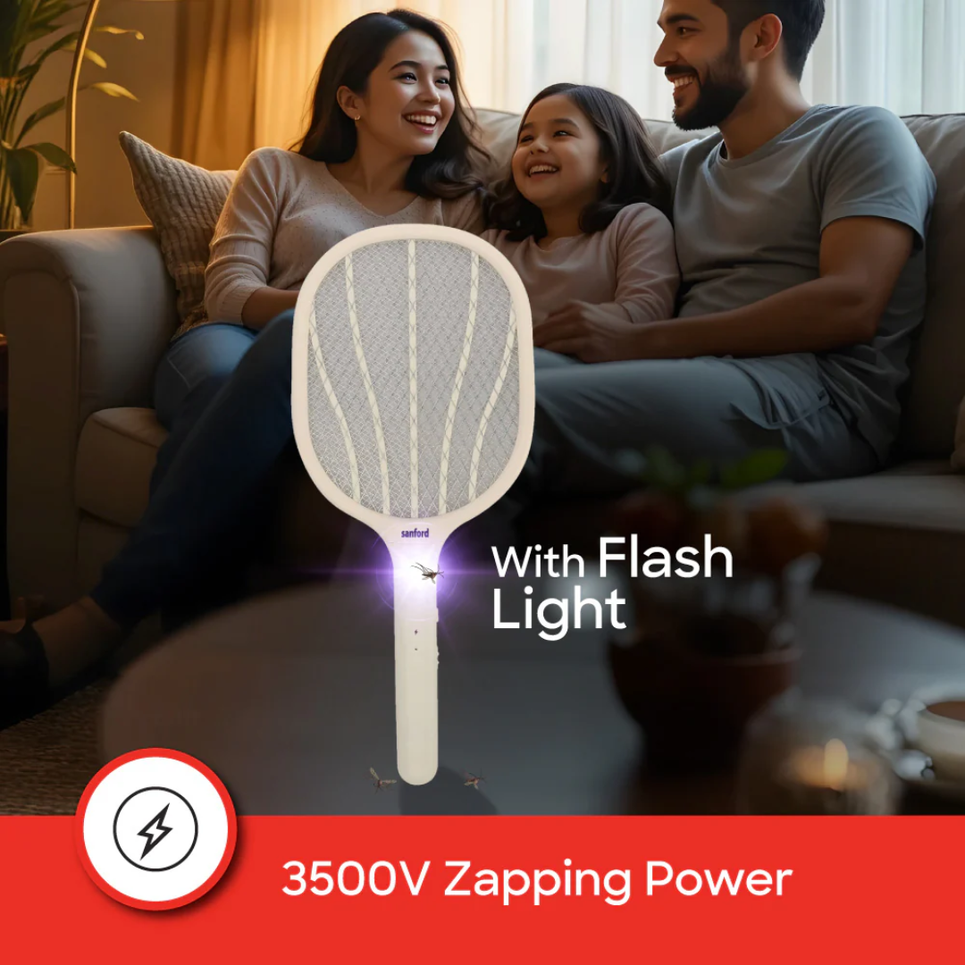 Sanford Rechargeable Mosquito Bat with Flash Light and 3500V Zapping Power SF638MK