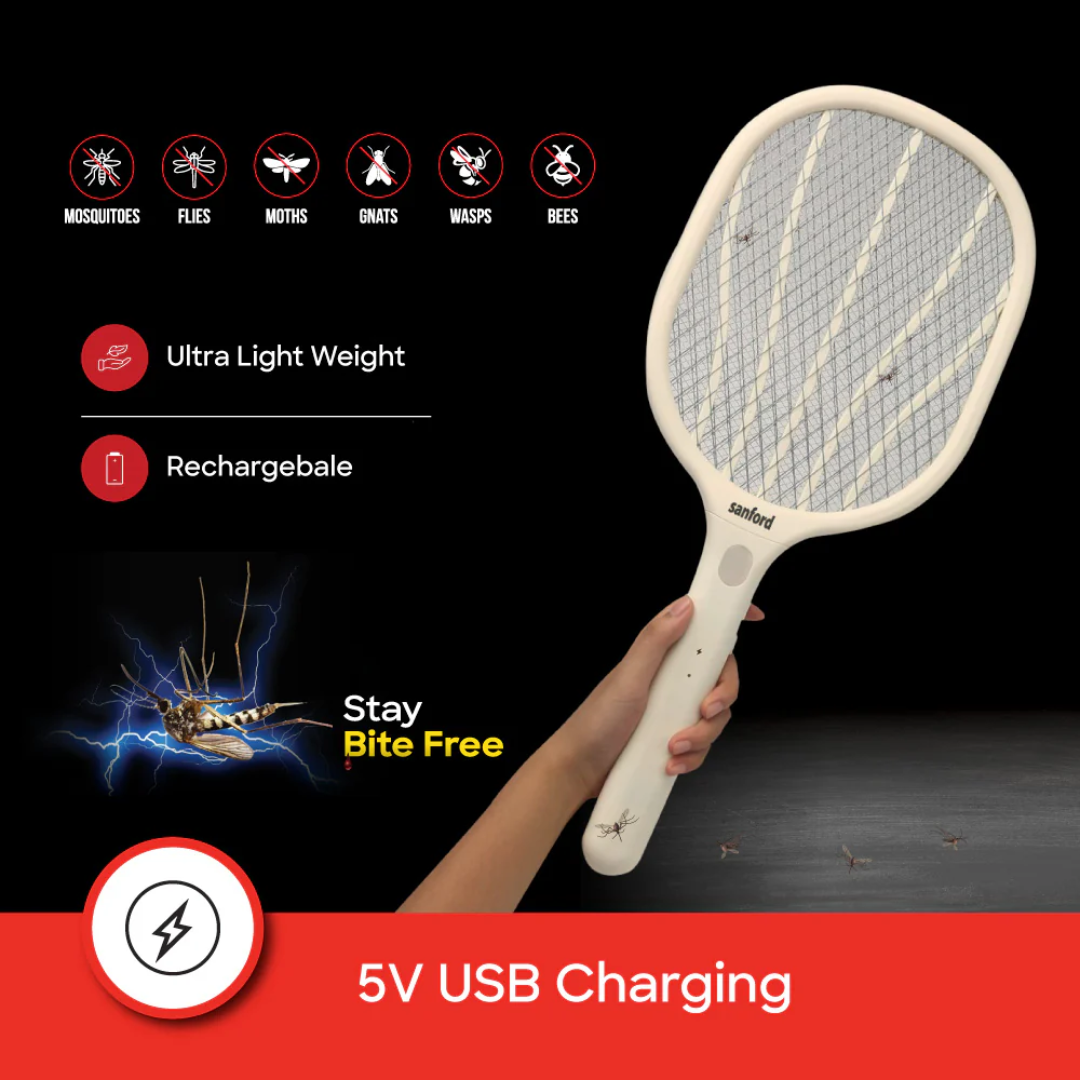 Sanford Rechargeable Mosquito Bat with Flash Light and 3500V Zapping Power SF638MK