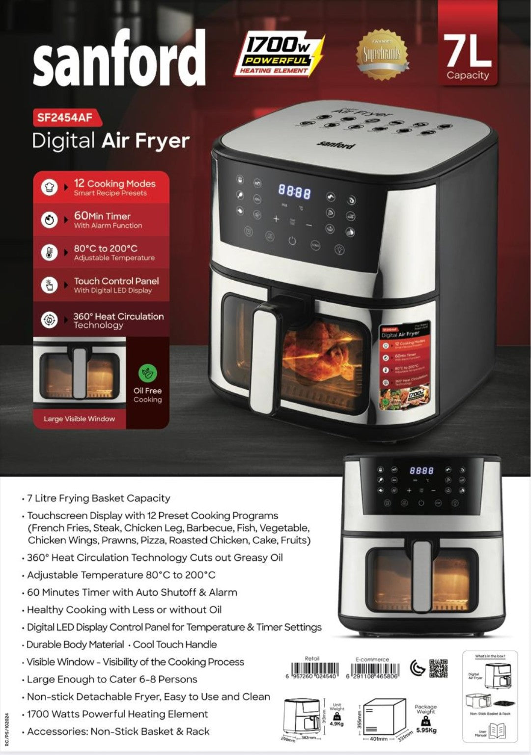 Sanford SF2454AF official product specifications