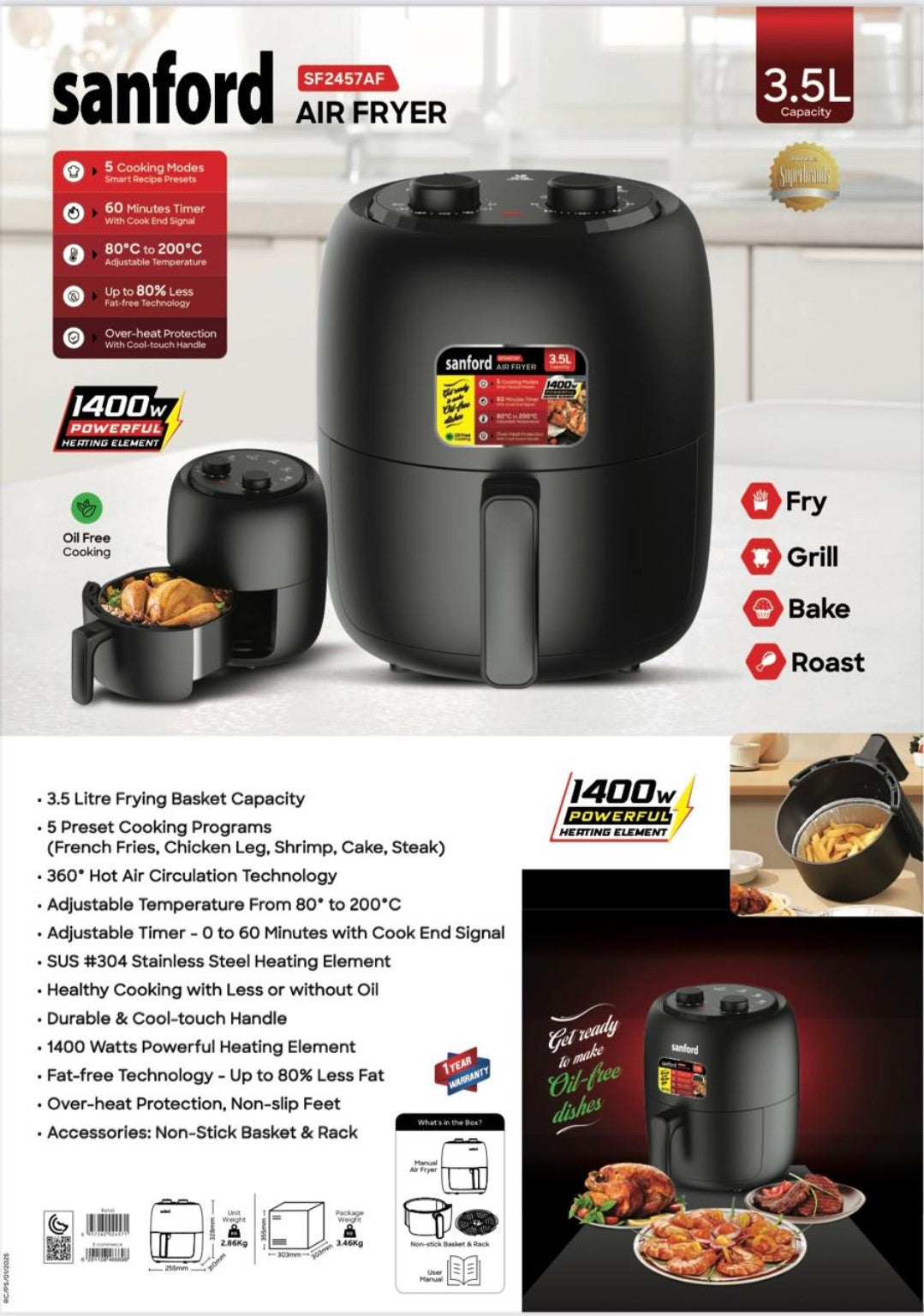 Sanford SF2457AF official product details and specifications