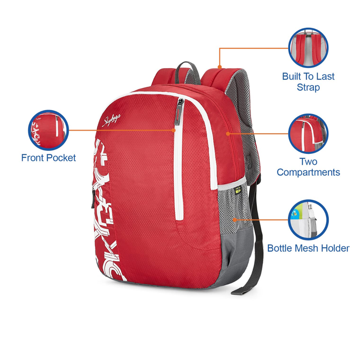 SkyBags Brat Backpack 47Cm Red