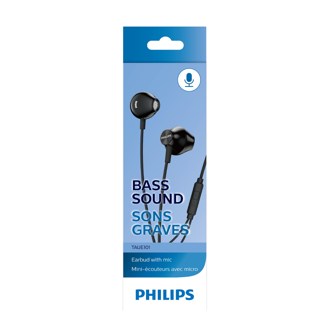 Philips In-Ear Headphones with Mic TAUE101BK/00 Enhanced Bass Black | Buy in Kenya | Red Rhino
