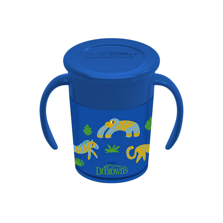 Dr. Brown's Training Sippy Cups Cheers360â¢ with Handles Blue Animal Deco, 200ML, 6m+-TC1006 - Red Rhino