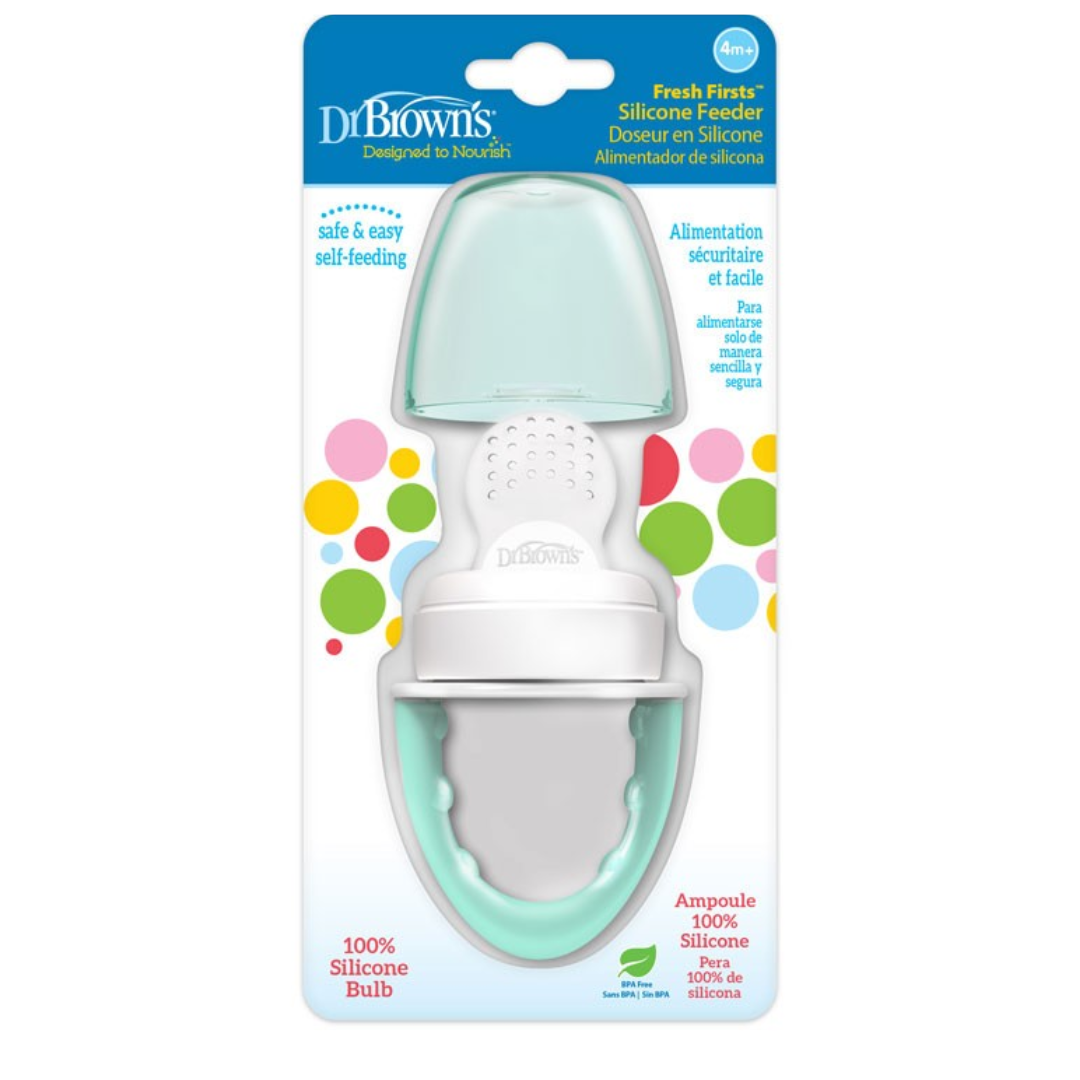 Dr. Brown's Silicone Feeder Designed to Nourish, Fresh Firsts Silicone Feeder, Mint-TF006 - Red Rhino