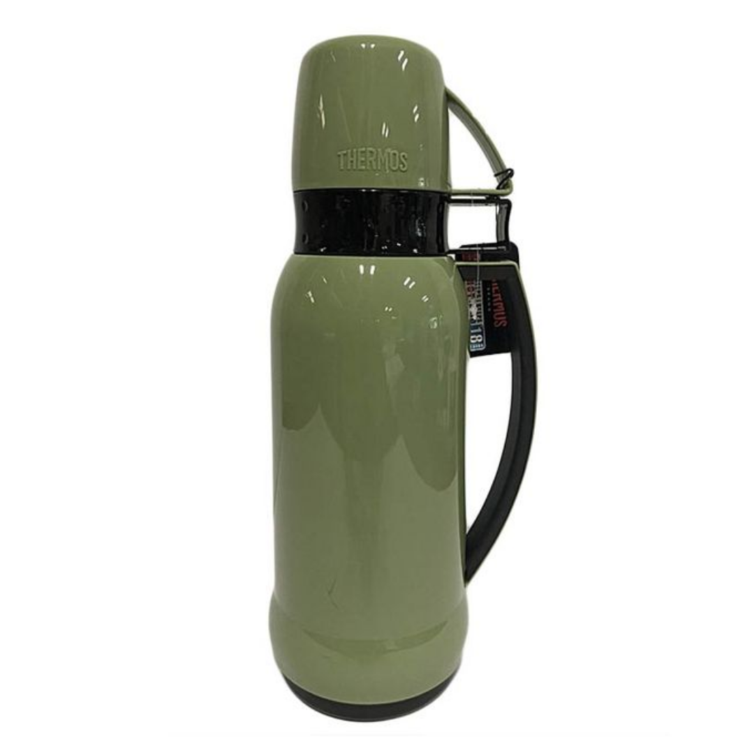 Thermos Mars Glass Vacuum Flask - 1L Green