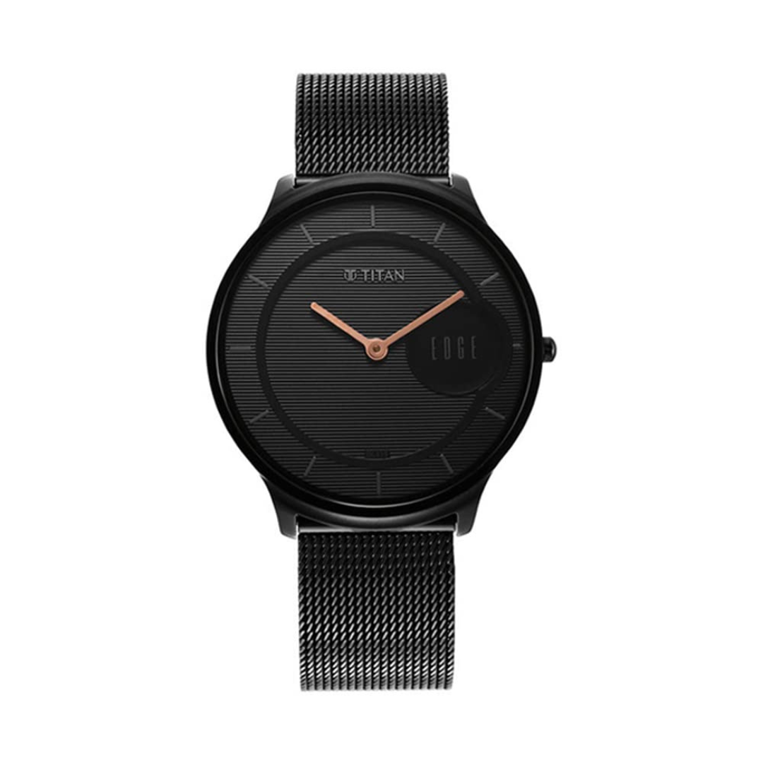 Titan Edge Baseline Black Dial Stainless Steel Watch | Classic Men's Watch in Kenya | Red Rhino
