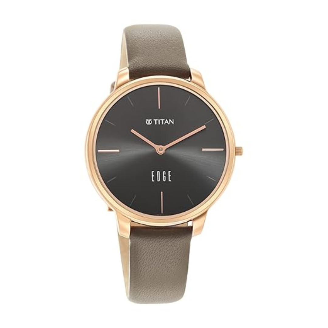 Titan Ladies Edge – Black Dial Black Leather Strap Watch | Slim Women's Watch Kenya | Red Rhino