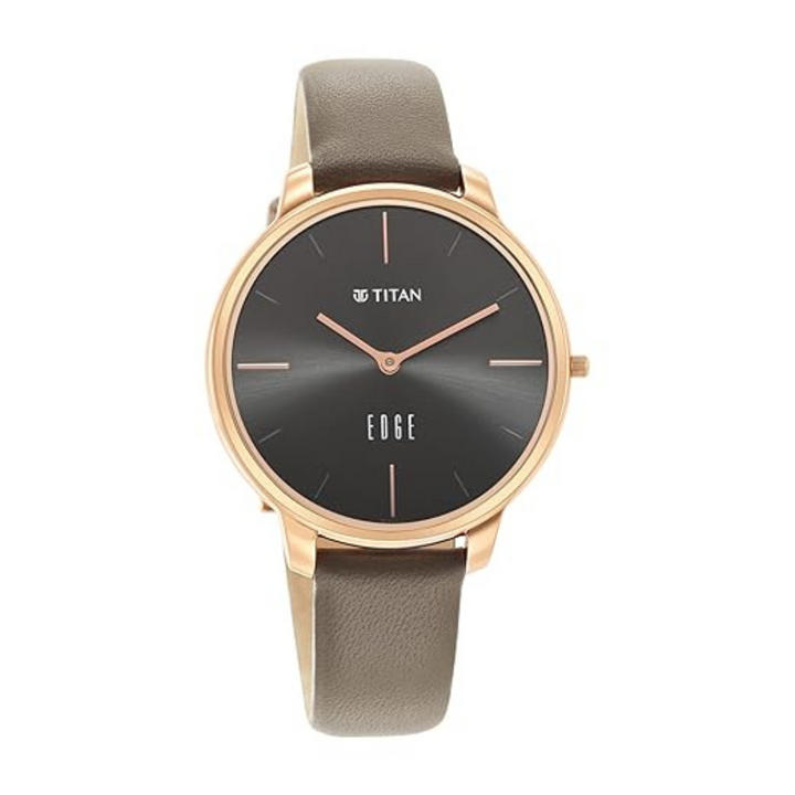 Titan Ladies Edge – Black Dial Black Leather Strap Watch | Slim Women's Watch Kenya | Red Rhino