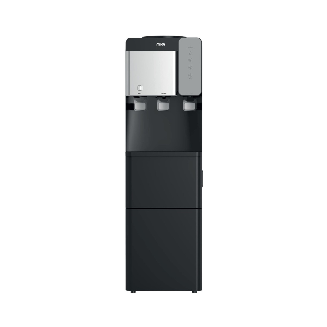 MIKA Water Dispenser with Ice Maker, Floor Standing, Black & Silver MWDT3001BS - Red Rhino