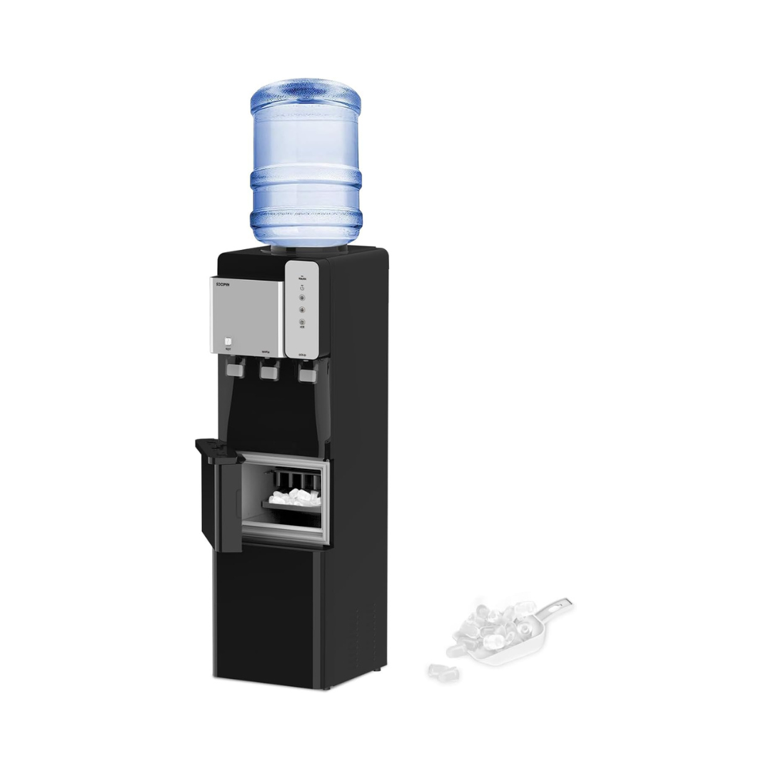MIKA Water Dispenser with Ice Maker, Floor Standing, Black & Silver MWDT3001BS - Red Rhino