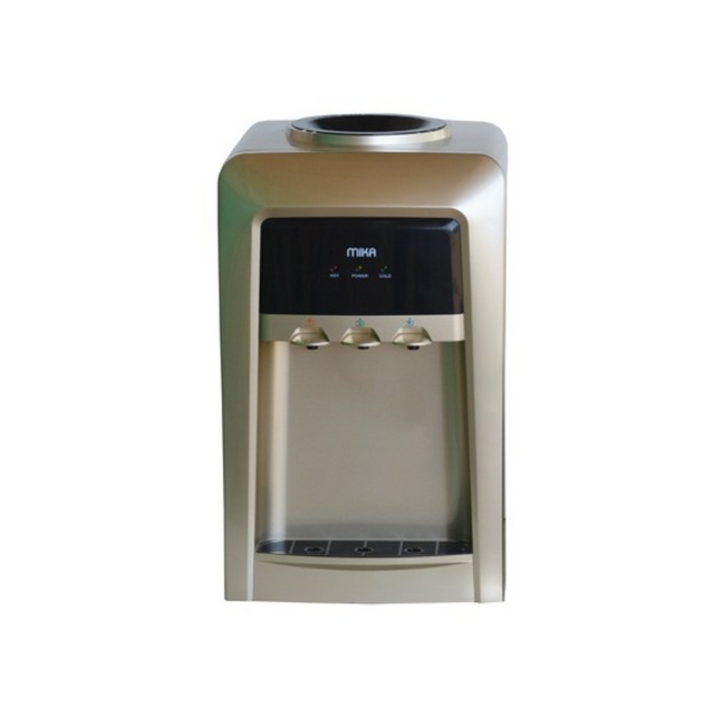 MIKA Water Dispenser, Table Top, Hot, Normal & Electric Cooling (3 Taps), Gold & Black MWD1502/GBL