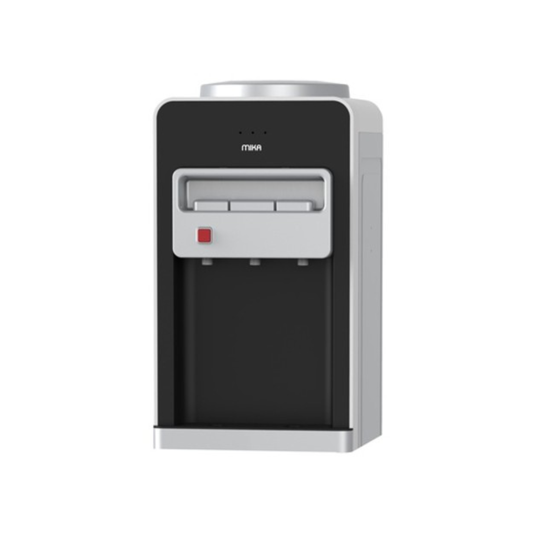 MIKA Water Dispenser, Table Top, Hot, Normal & Electric Cooling (3 Taps), Silver & Black MWD1501SBL - Red Rhino