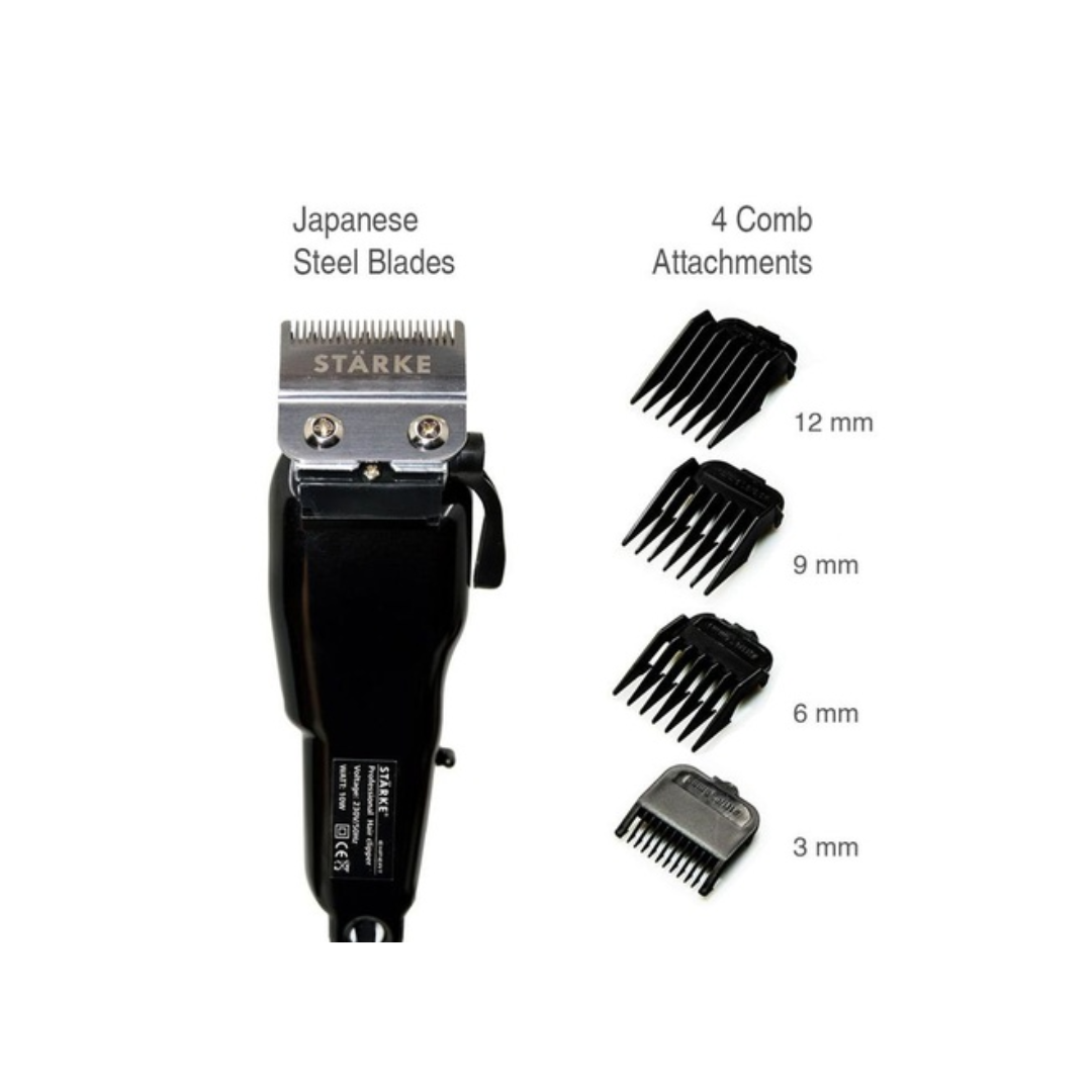 Starke Salon Pro EXPERT Corded Hair Clipper - 3 Pin UK plug, 220-240V, 50Hz 64087