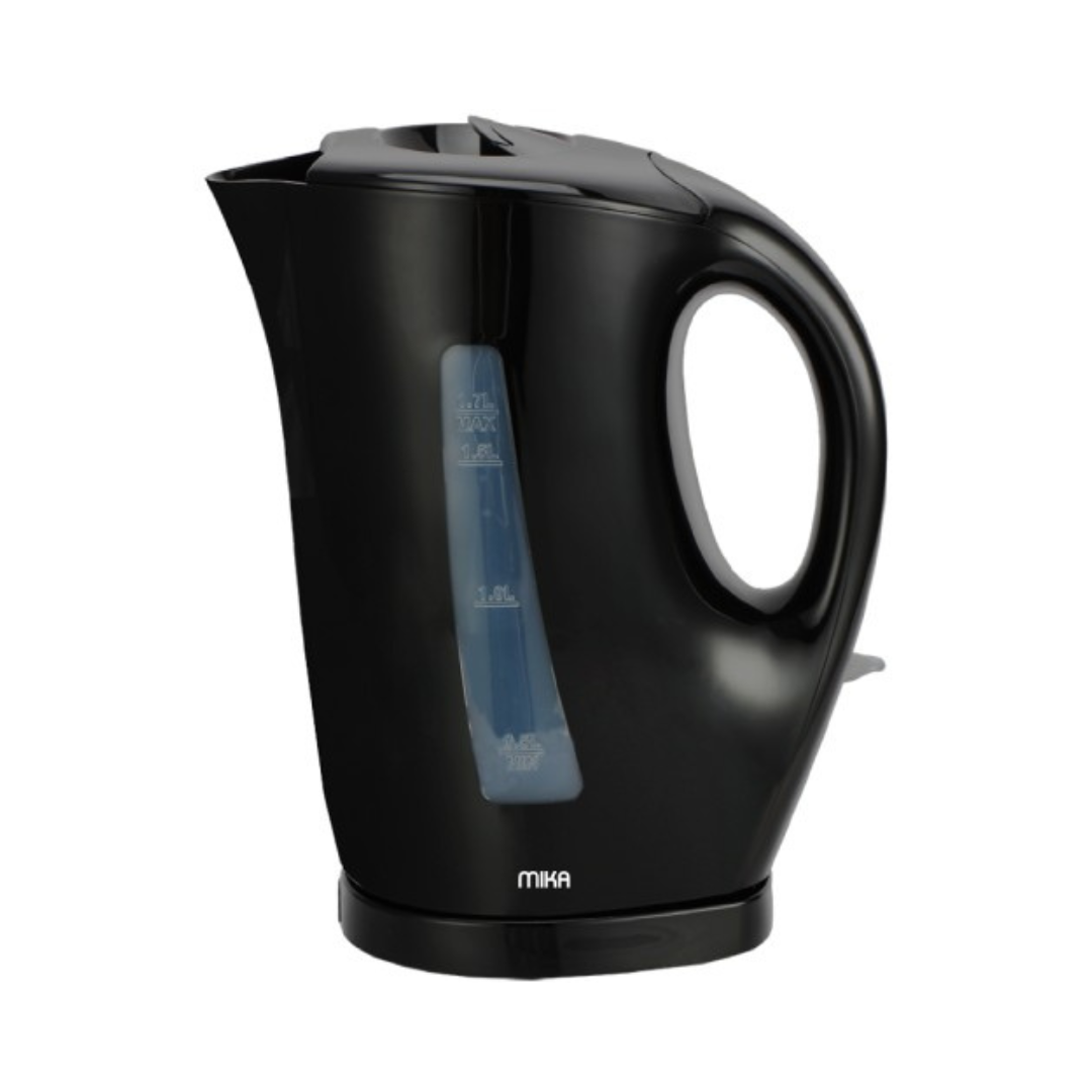 MIKA Kettle, 1.7L, Plastic, Cordless, Open Element, Black MKT1106B