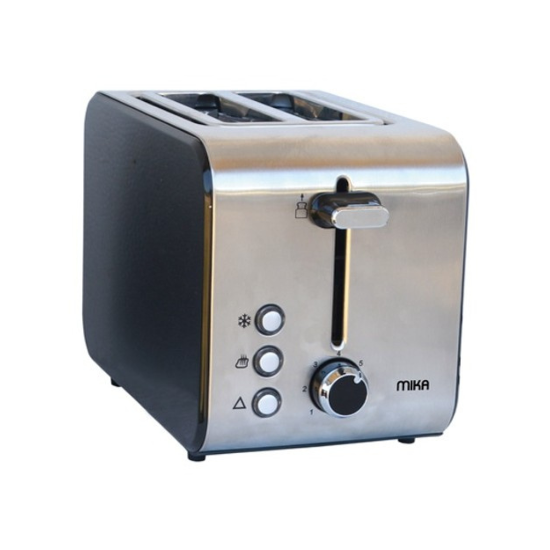 MIKA Toaster, 2 Slice, Brush Stainless Steel & Black Body MTS2305 - Red Rhino