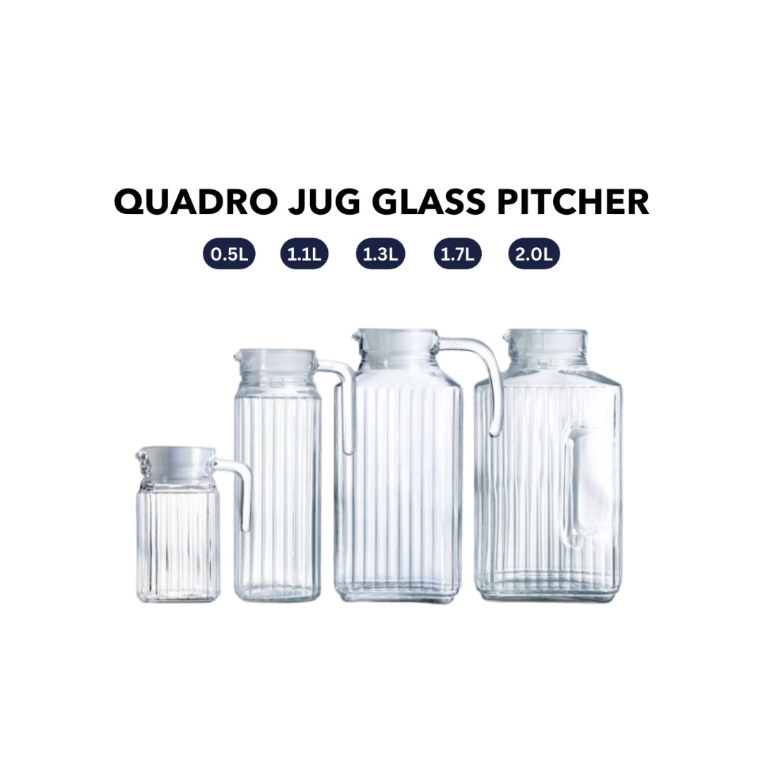 Luminarc Quadro 1L1 Jug + Lid V4068 - Red Rhino