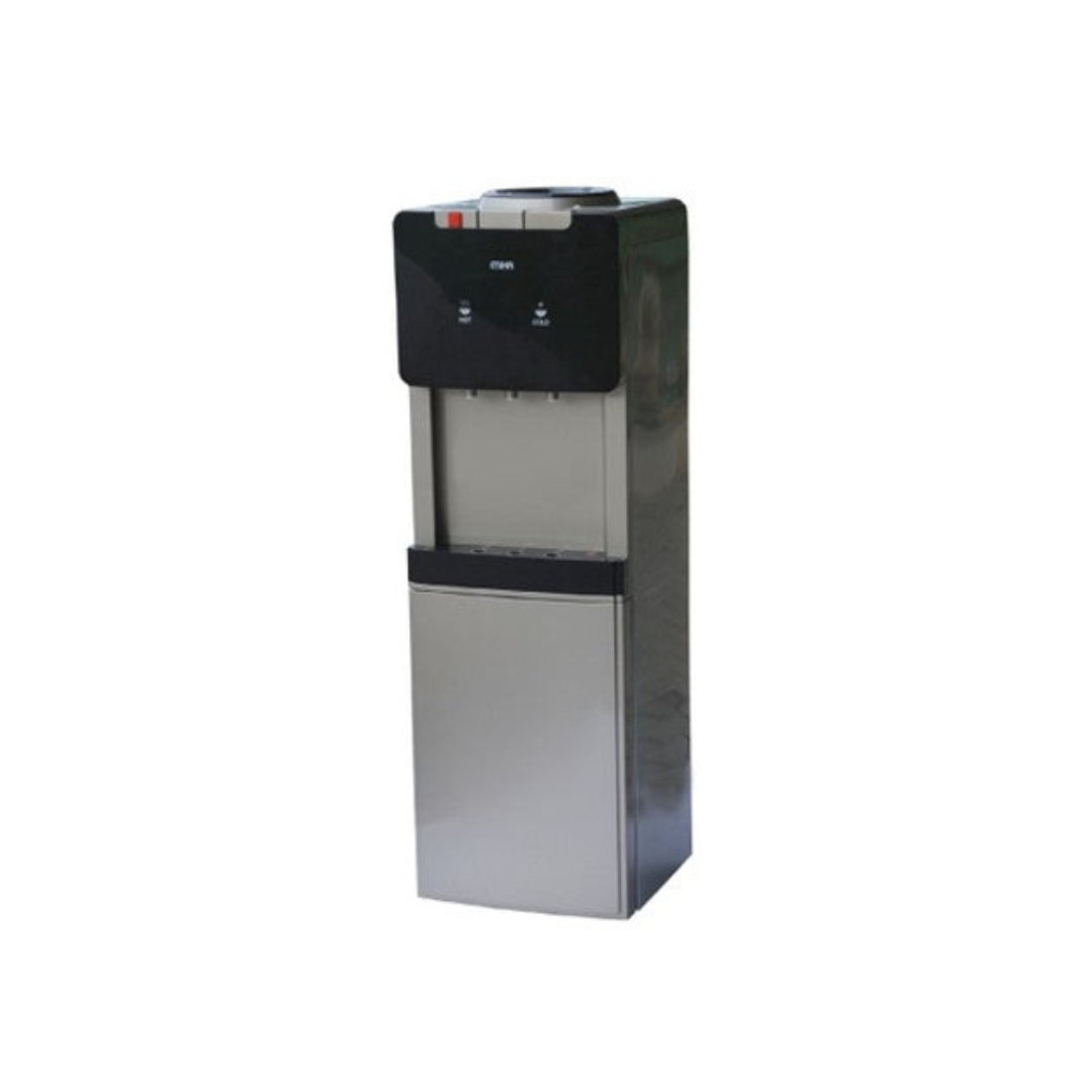 MIKA three-tap water dispenser with refrigerator MWD2702SGR, front view