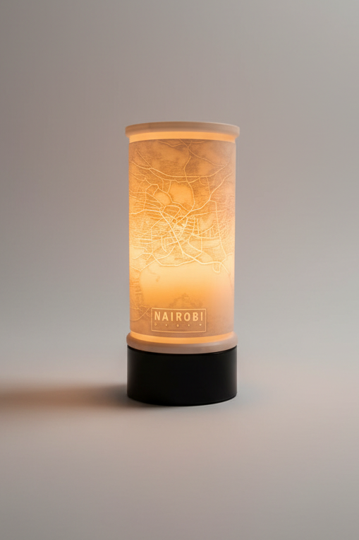 Print3D Africa Nairobi StreetMap Glow Table Lamp Kenya