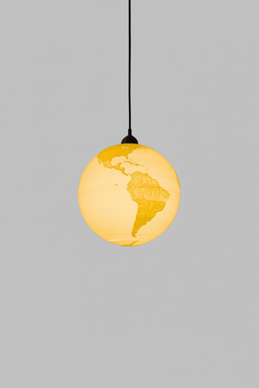 Print3D Africa Earth Pendant Lamp - Red Rhino Kenya