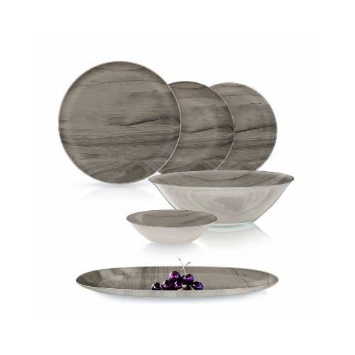 Luminarc Simply Grey Wood 26pc Dinner Set - Red Rhino