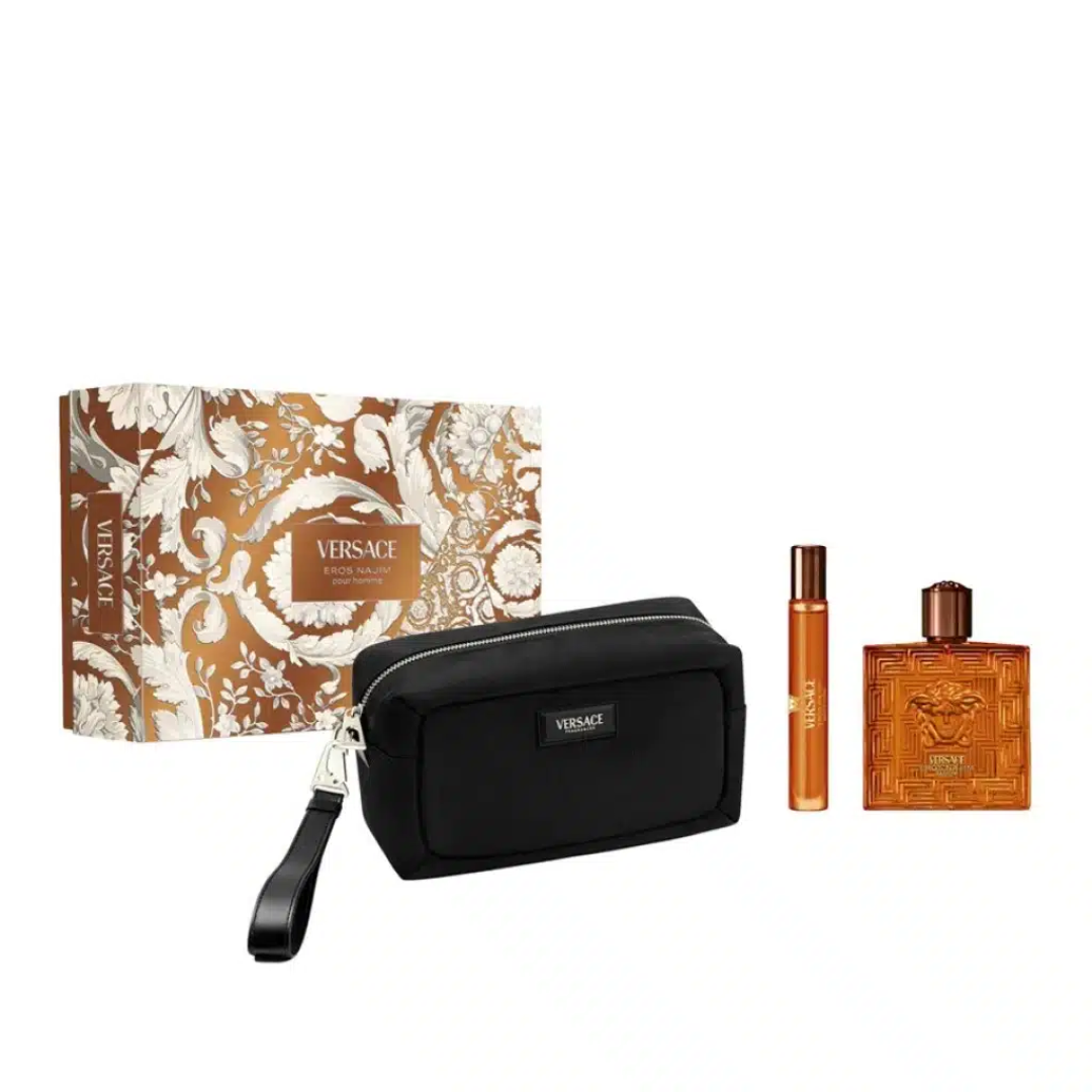 Versace Eros Najim Parfum Gift Set 100ml + 10ml Travel Spray + Pouch
