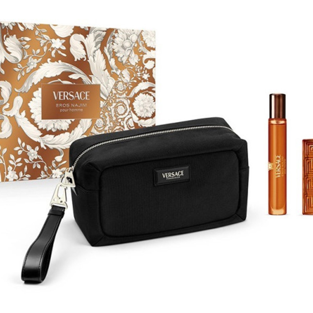 Versace Eros Najim Parfum Gift Set 100ml + 10ml Travel Spray + Pouch