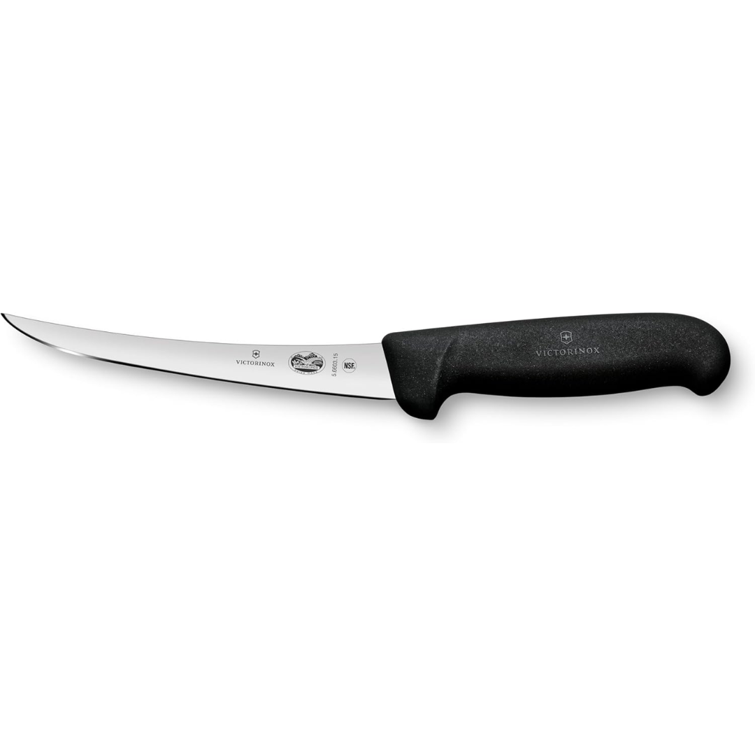 Victorinox Fibrox Boning Knife 6" Curved Wide Blade-5.6303.15