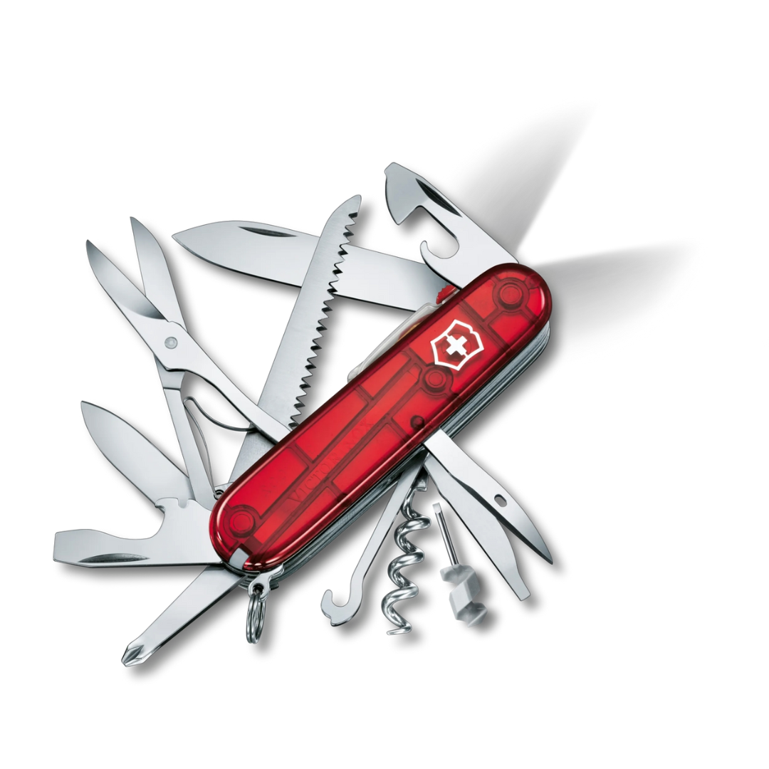 Victorinox Swiss Army Knife Huntsman Lite 91mm Red Transparent