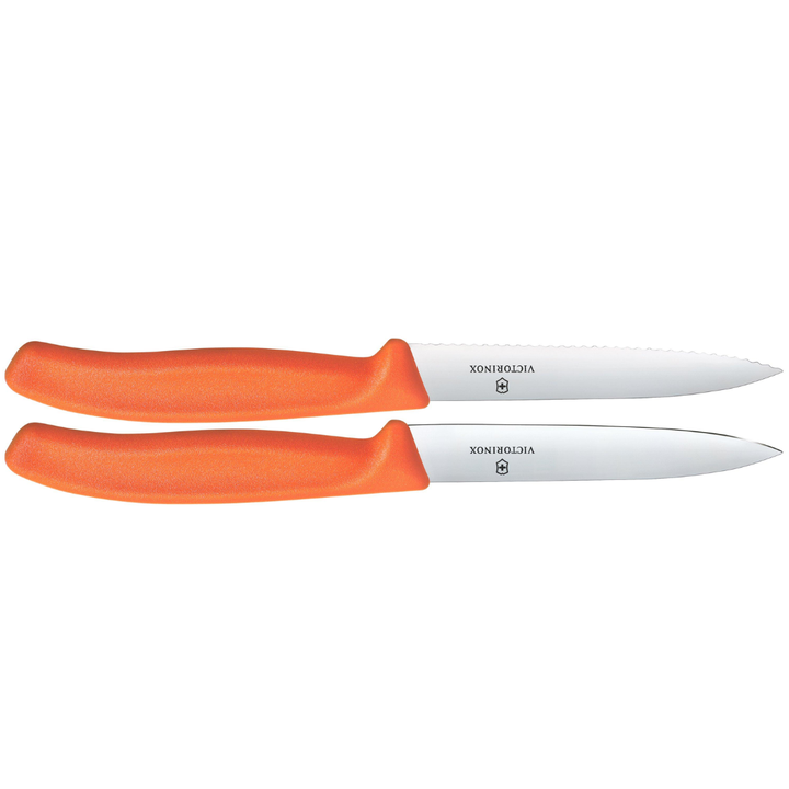 Victorinox Paring Knife Set 2 Pieces 10cm Straight &amp; Wavy Orange 6.7799.2C1 | Buy in Kenya | Red Rhino