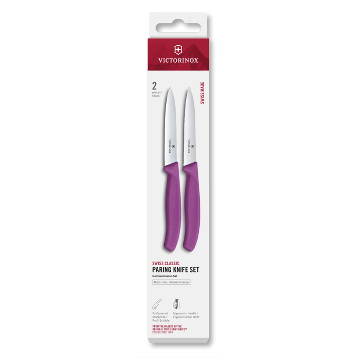 Victorinox Paring Knife Set 2 Pieces 10cm Straight &amp; Wavy Purple 6.7795.2C1 | Buy in Kenya | Red Rhino