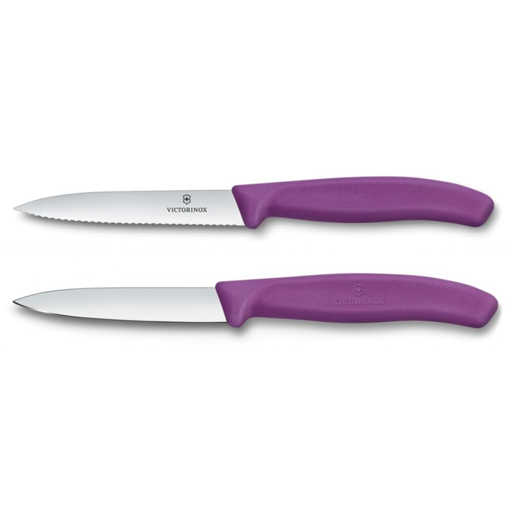 Victorinox Paring Knife Set 2 Pieces 10cm Straight &amp; Wavy Purple 6.7795.2C1 | Buy in Kenya | Red Rhino