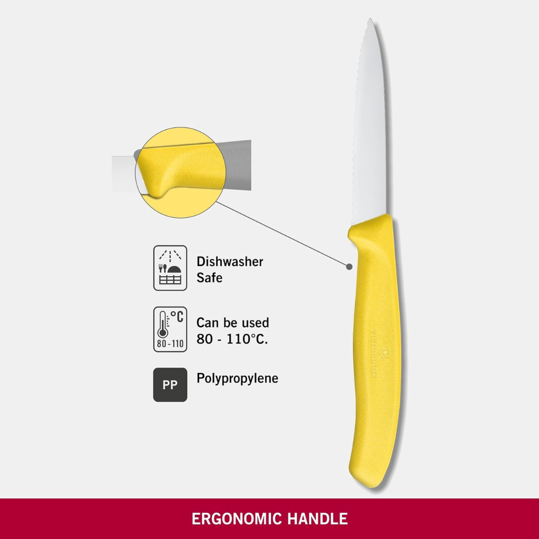 Victorinox Paring Knife Yellow 8Cm (Serrated)-6.7636.L118