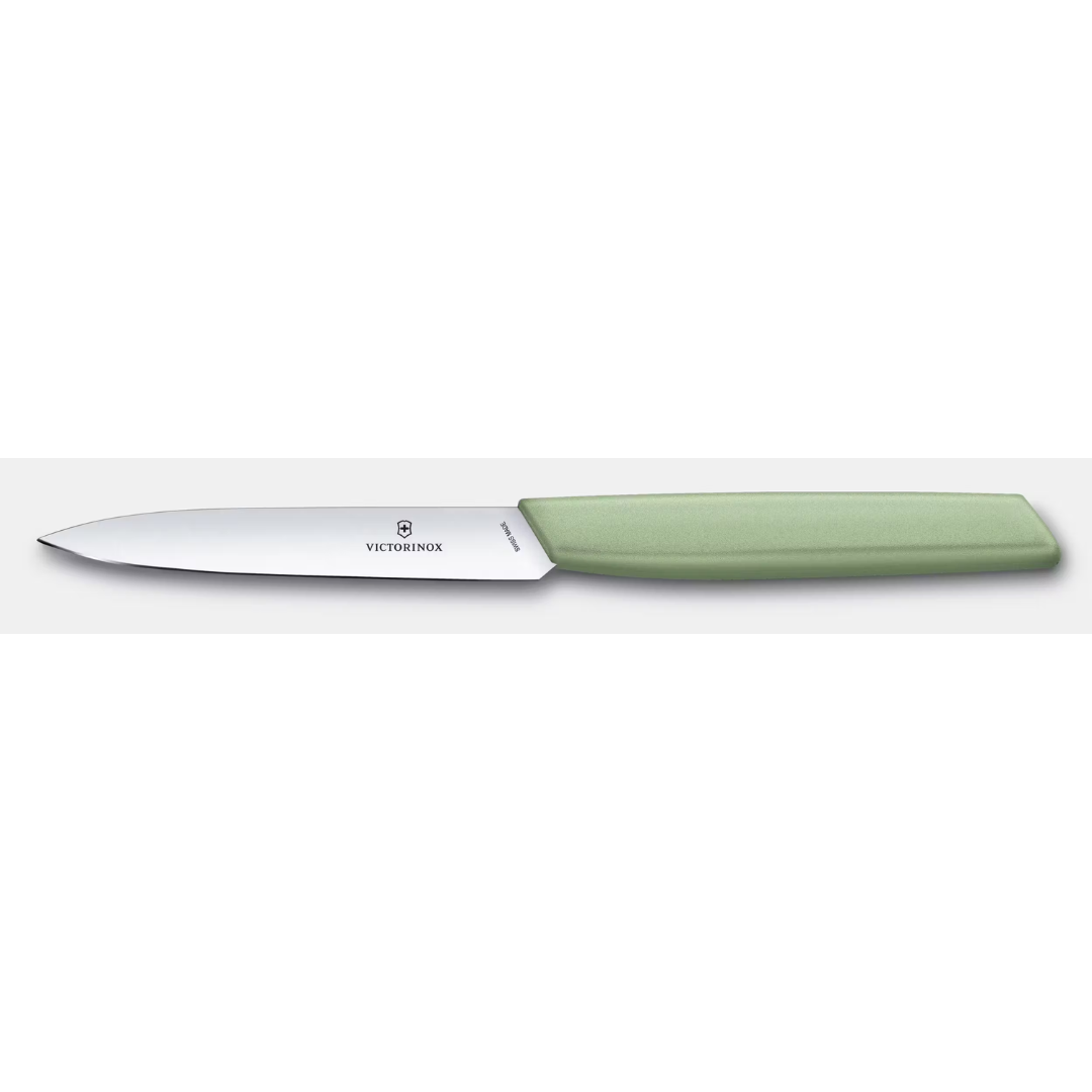 Victorinox Swiss Modern Paring Knife 10cm, Straight Blade, Moss